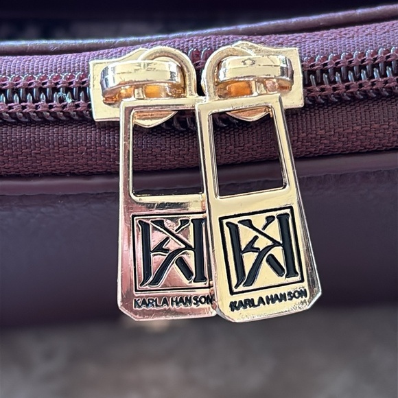 Brand New Karla Hanson Madison Organizer Crossbody Bag RFID Blocking Plum Purse - Picture 12 of 15